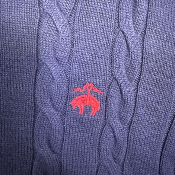 Brooks Brothers Sweater Mens M Cable Knit Crewneck Supima Jumper Pullover Logo - Picture 3 of 7
